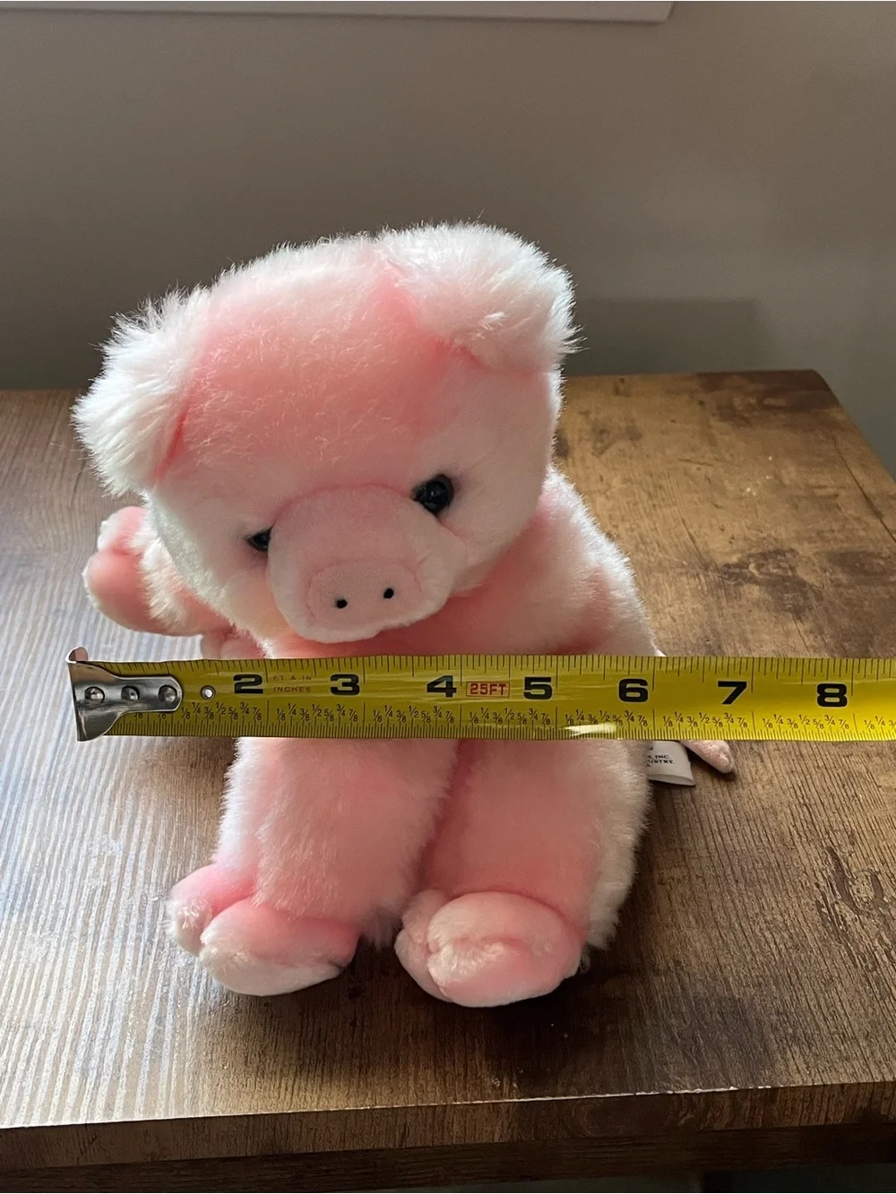 Vintage Soft Pink Pig Plush Toy SKM brand Sitting Stuffed animal cuddly